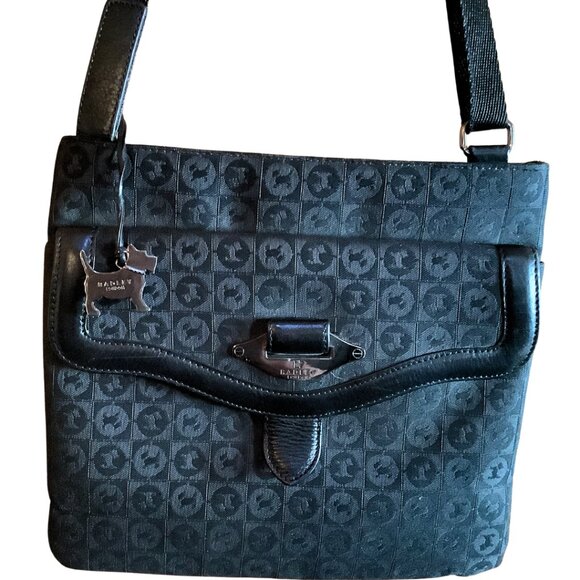 🇬🇧 RADLEY LONDON Small ziptop crossbody bag with geo dog print in black - Picture 7 of 9